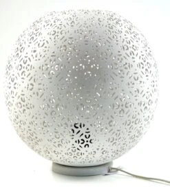 Metall Tischlampe / Tischleuchte In Marrokanischem Design, Orientalische Lampe In Kugelform - 30x30x30 Cm Ø30 Cm -Laden Für Heimbeleuchtung 11 14dsc06990