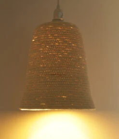 Papier Hänge Lampenschirm, Deckenleuchte Aus Recyceltem Baumwollpapier - Modell Olas 2 - 21x23x23 Cm Ø23 Cm -Laden Für Heimbeleuchtung 11 21 deckenlampe baumwolle 1