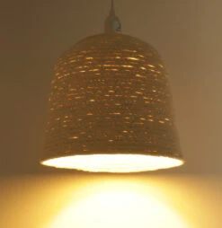 Papier Hänge Lampenschirm, Deckenleuchte Aus Recyceltem Baumwollpapier - Modell Olas 4 - 19x22x22 Cm Ø22 Cm -Laden Für Heimbeleuchtung 11 21 deckenlampe baumwolle 4