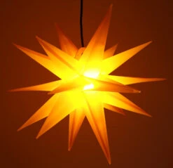3D Batterie Außenstern Kaspar, Weihnachtsstern, Faltstern Mit 18 Spitzen Incl. 7m Kabel &amp; LED Leuchtmittel - Ø 55 Cm 4xAA Gelb -Laden Für Heimbeleuchtung 11 21 kaspar1221 3 1