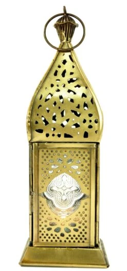 Orientalische Metall/Glas Laterne In Marrokanischem Design, Windlicht - 21x7x7 Cm -Laden Für Heimbeleuchtung 12 18dsc01102
