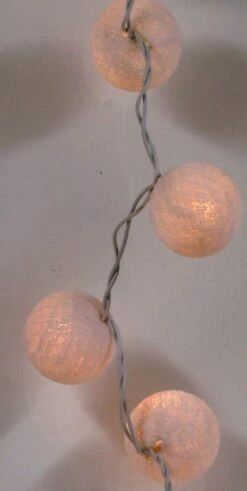 Stoff Ball Lichterkette, LED Kugel Lampion Lichterkette - Weiß -Laden Für Heimbeleuchtung 138c53235e0ffd2545bcdb54265f4a70