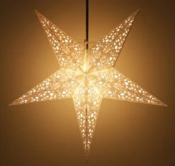 Faltbarer Advents Leucht Papierstern, Weihnachtsstern 60 Cm - Tasco Weiß -Laden Für Heimbeleuchtung 15 05 20 papierstern3 4