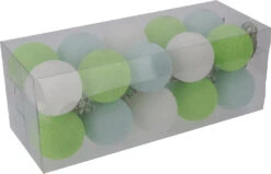 Stoff Ball Lichterkette, LED Kugel Lampion Lichterkette - Grün/weiß -Laden Für Heimbeleuchtung 17026 3 th 202340559kabel 10