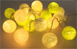 Stoff Ball Lichterkette, LED Kugel Lampion Lichterkette - Grün/weiß -Laden Für Heimbeleuchtung 17026 3 th 202340559kabel 13