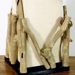 Tischleuchte / Tischlampe Lesotho, In Bali Handgemachtes Unikat Aus Naturmaterial, Treibholz, Baumwolle - Modell Lesotho - 50x20x20 Cm -Laden Für Heimbeleuchtung 2 18 dsc08240