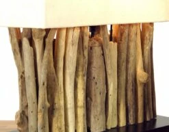 Tischleuchte / Tischlampe Okawango, In Bali Handgemachtes Unikat Aus Naturmaterial, Treibholz, Baumwolle - Modell Okawango - 40x35x16 Cm -Laden Für Heimbeleuchtung 2 18 dsc08257