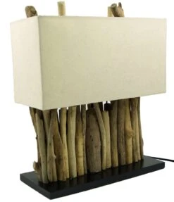 Tischleuchte / Tischlampe Okawango, In Bali Handgemachtes Unikat Aus Naturmaterial, Treibholz, Baumwolle - Modell Okawango - 40x35x16 Cm -Laden Für Heimbeleuchtung 2 18 dsc08293