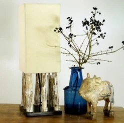 Tischleuchte / Tischlampe Kowari, In Bali Handgemachtes Unikat Aus Naturmaterial ,Treibholz, Baumwolle - Modell Kowari - 52x17x17 Cm -Laden Für Heimbeleuchtung 2 18 dsc08335