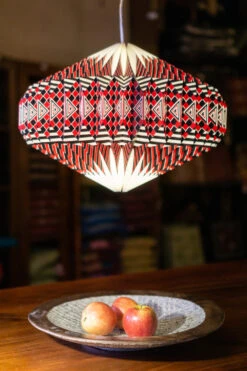 Origami Design Papier Lampenschirm - Modell Ufo / Rot - 22x47x47 Cm -Laden Für Heimbeleuchtung 2 21 33315 lampe 3