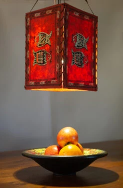 Lokta Papier Hänge Lampenschirm, Deckenleuchte Aus Handgeschöpftem Papier - Fisch Rot - 28x18x18 Cm -Laden Für Heimbeleuchtung 2 21 37355 lampe