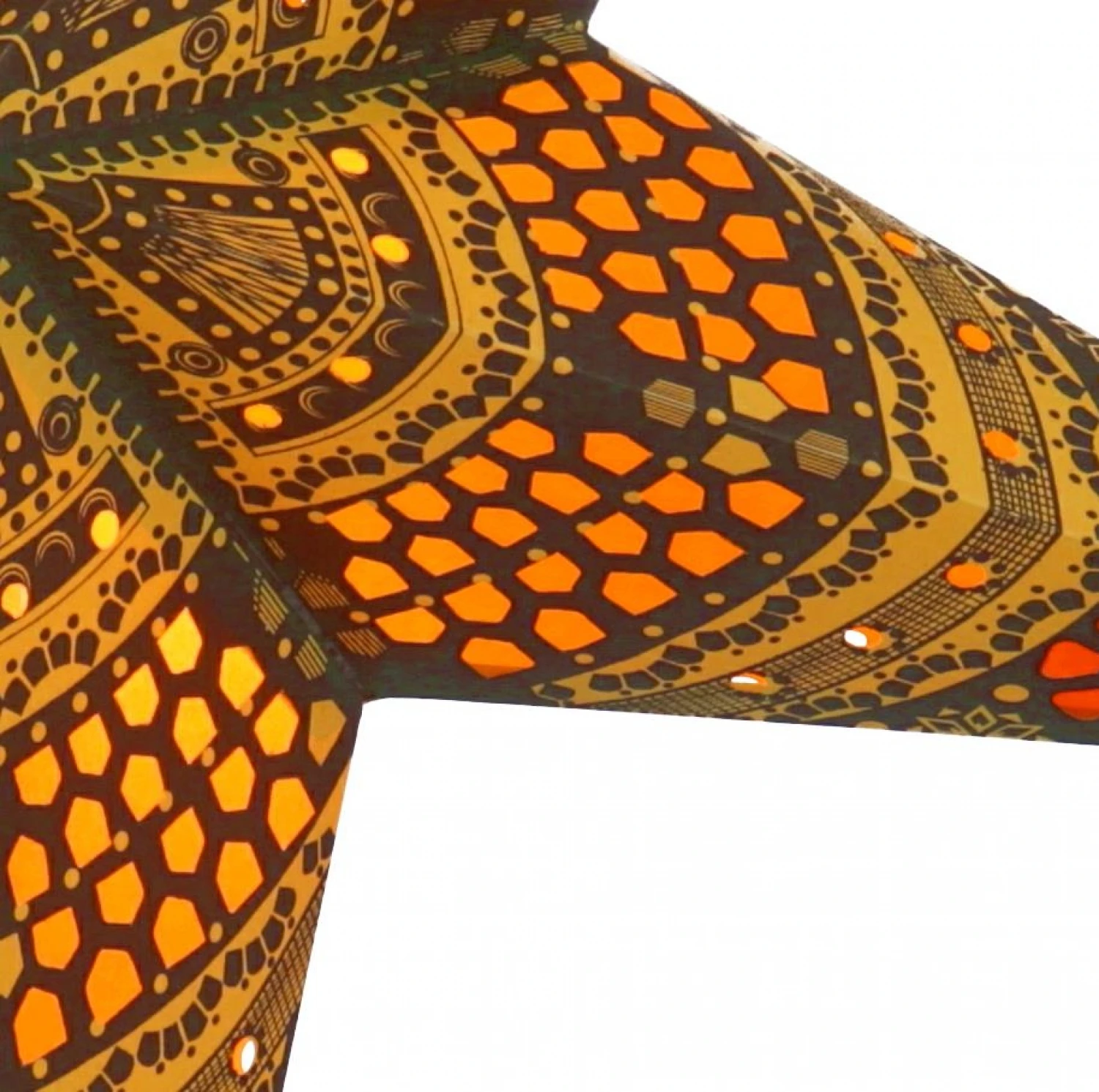 Faltbarer Advents Leucht Papierstern, Weihnachtsstern 60 Cm - Horus Gelb/orange 6 Faltbarer Advents Leucht Papierstern, Weihnachtsstern 60 Cm - Horus Gelb/orange – Bild 4