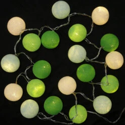 Stoff Ball Lichterkette LED Kugel Lampion Lichterkette - Grün/weiß -Laden Für Heimbeleuchtung 283 09 6102020 20lichterkette thai 18