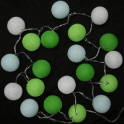 Stoff Ball Lichterkette LED Kugel Lampion Lichterkette - Grün/weiß -Laden Für Heimbeleuchtung 283 09 6102020 20lichterkette thai 19