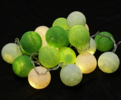 Stoff Ball Lichterkette LED Kugel Lampion Lichterkette - Grün/weiß -Laden Für Heimbeleuchtung 283 09 6102020 20lichterkette thai 21