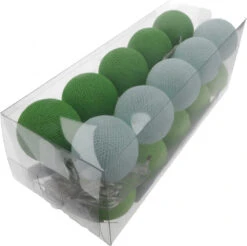 Stoff Ball Lichterkette LED Kugel Lampion Lichterkette - Grün/weiß -Laden Für Heimbeleuchtung 283 09 6102020 20lichterkette thai 5