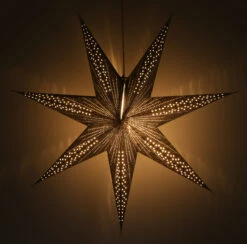 Faltbarer Advents Leucht Papierstern, Weihnachtsstern 60 Cm - Siddhartha Silver -Laden Für Heimbeleuchtung 283 09 6102020 20papierstern 11 20 11