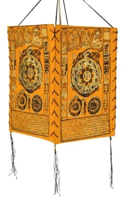 Lokta Papier Hänge Lampenschirm, Deckenleuchte Aus Handgeschöpftem Papier - Mandala Orange - 28x18x18 Cm -Laden Für Heimbeleuchtung 3 18dsc02508