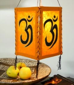 Lokta Papier Hänge Lampenschirm, Deckenleuchte Aus Handgeschöpftem Papier - Om Orange - 28x18x18 Cm 6 Lokta Papier Hänge Lampenschirm, Deckenleuchte Aus Handgeschöpftem Papier - Om Orange - 28x18x18 Cm -Laden Für Heimbeleuchtung 3 18dsc09522