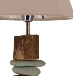 Tischleuchte / Tischlampe, Treibholz, Flußstein, In Bali Handgemacht Aus Naturmaterial - Modell Hermosa - 54x32x32 Cm -Laden Für Heimbeleuchtung 345822b38f089df15f9139c465e13138