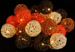 Rattan Ball LED Kugel Lampion Lichterkette - Sommer Farbe -Laden Für Heimbeleuchtung 4 14dsc01100