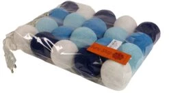 Stoff Ball Lichterkette, LED Kugel Lampion Lichterkette - Blau/weiß -Laden Für Heimbeleuchtung 4 14dsc01139