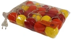 Stoff Ball Lichterkette LED Kugel Lampion Lichterkette - Rot/gelb -Laden Für Heimbeleuchtung 4 14dsc01140 1