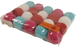 Stoff Ball Batterielichterkette 3xAA LED Kugel Lichterkette - Türkis/weiß/rot -Laden Für Heimbeleuchtung 4 14dsc01144