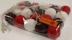 Stoff Ball Lichterkette, LED Kugel Lampion Lichterkette - Rot/braun -Laden Für Heimbeleuchtung 4 14dsc01148