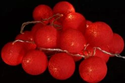 Stoff Ball Lichterkette, LED Kugel Lampion Lichterkette - Rot -Laden Für Heimbeleuchtung 4 14dsc01152