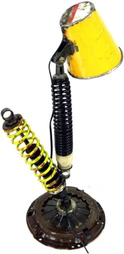 Tischlampe / Tischleuchte, Upcycling Lichtobjekt Aus Altmetall - Modell Minelli - 60x23x33 Cm -Laden Für Heimbeleuchtung 42 artlampdsc05040