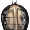 Deckenlampe / Deckenleuchte, In Bali Handgemacht Aus Naturmaterial, Rattan, Baumwolle - Modell Camilio Schwarz - 37x37x37 Cm -Laden Für Heimbeleuchtung 51276 11 2133 lampen 4 22 9