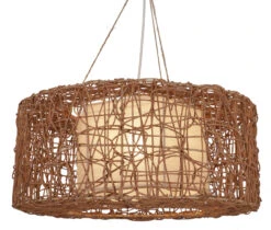 Deckenlampe / Deckenleuchte, In Bali Handgemacht Aus Naturmaterial, Rattan, Sisal - Modell Simba Braun - 20x50x50 Cm Ø50 Cm