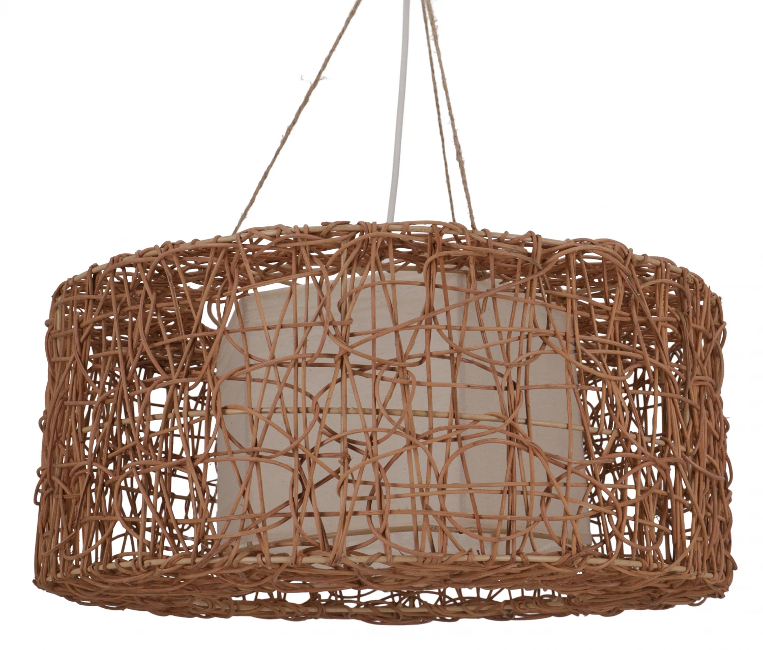 Deckenlampe / Deckenleuchte, In Bali Handgemacht Aus Naturmaterial, Rattan, Sisal - Modell Simba Braun - 20x50x50 Cm Ø50 Cm 4 Deckenlampe / Deckenleuchte, In Bali Handgemacht Aus Naturmaterial, Rattan, Sisal - Modell Simba Braun - 20x50x50 Cm Ø50 Cm – Bild 2