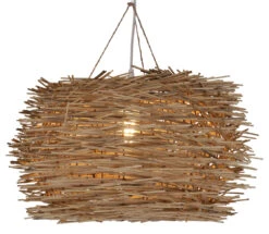 Deckenlampe / Deckenleuchte, In Bali Handgemacht Aus Naturmaterial, Rattan - Modell Fumero - 25x45x45 Cm Ø45 Cm