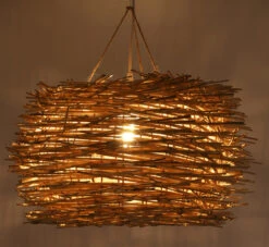 Deckenlampe / Deckenleuchte, In Bali Handgemacht Aus Naturmaterial, Rattan - Modell Fumero - 25x45x45 Cm Ø45 Cm -Laden Für Heimbeleuchtung 51286 11 2133 lampen 4 22 35