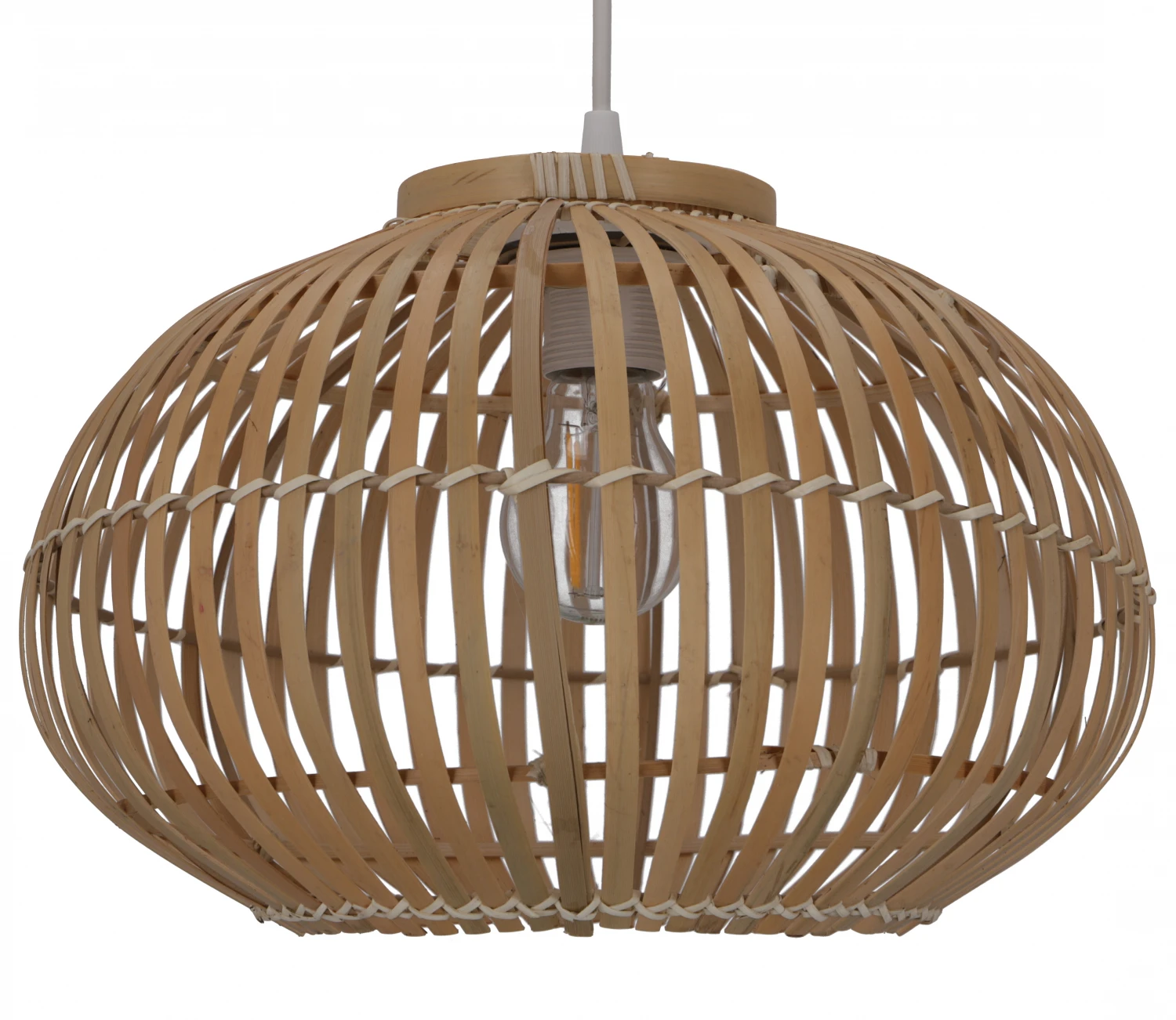 Deckenlampe / Deckenleuchte, In Bali Handgemacht Aus Naturmaterial, Bambus, Baumwolle - Modell Castaneda - 23x34x34 Cm 4 Deckenlampe / Deckenleuchte, In Bali Handgemacht Aus Naturmaterial, Bambus, Baumwolle - Modell Castaneda - 23x34x34 Cm – Bild 2