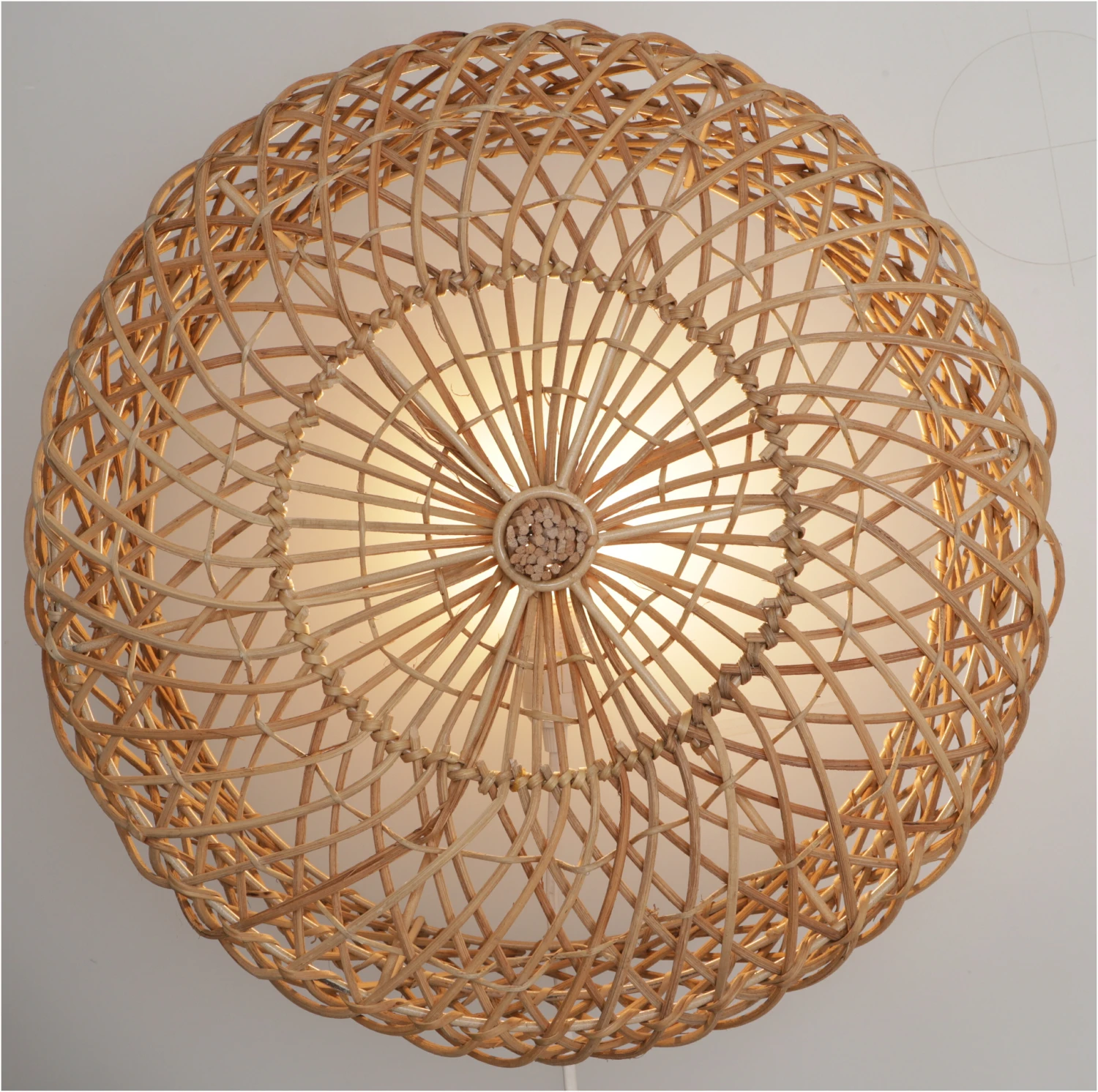 Wandlampe / Wandleuchte, In Bali Handgefertigt Aus Naturmaterial, Rattan - Modell Maumere Braun - 35x35x14 Cm 4 Wandlampe / Wandleuchte, In Bali Handgefertigt Aus Naturmaterial, Rattan - Modell Maumere Braun - 35x35x14 Cm – Bild 2