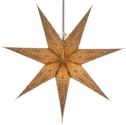 Faltbarer Advents Leucht Papierstern, Weihnachtsstern 60 Cm - Luminea Gold