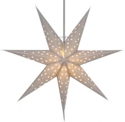 Faltbarer Advents Leucht Papierstern, Weihnachtsstern 60 Cm - Lunara Silver