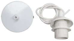 Deckenpendel Mit Metallbaldachin - Weiß E14 - 3x50x10 Cm