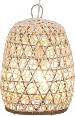Deckenlampe / Deckenleuchte, In Bali Handgemacht Aus Naturmaterial, Rattan, Bambus, Baumwolle - Modell Hermana S - 30x23x23 Cm -Laden Für Heimbeleuchtung 52648 t 11 21 lampe 2 23 21