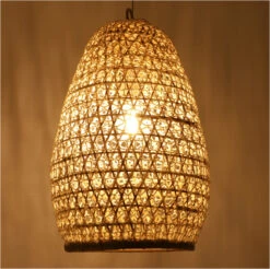 Deckenlampe / Deckenleuchte, In Bali Handgemacht Aus Naturmaterial, Bambus, Baumwolle - Modell Hermana L - 48x30x30 Cm -Laden Für Heimbeleuchtung 52649 t 11 21 lampe 2 23 25