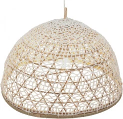 Deckenlampe / Deckenleuchte, In Bali Handgemacht Aus Naturmaterial, Rattan, Bambus, Baumwolle - Modell Hermine - 35x49x49 Cm -Laden Für Heimbeleuchtung 52651 t 11 21 lampe 2 23 12