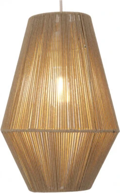 Deckenlampe / Deckenleuchte, In Bali Handgefertigt Aus Baumwollschnur - Modell Zolara - 35x21x21 Cm Ø21 Cm