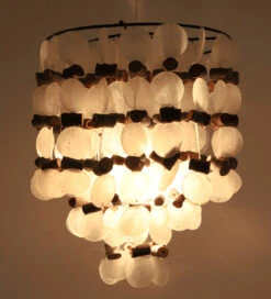 Deckenlampe / Deckenleuchte, Muschelleuchte Aus Hunderten Capiz, Perlmutt Plättchen - Modell Papua - 40x30x30 Cm Ø30 Cm -Laden Für Heimbeleuchtung 53106 11 2133 1359deko 9 5 23 5