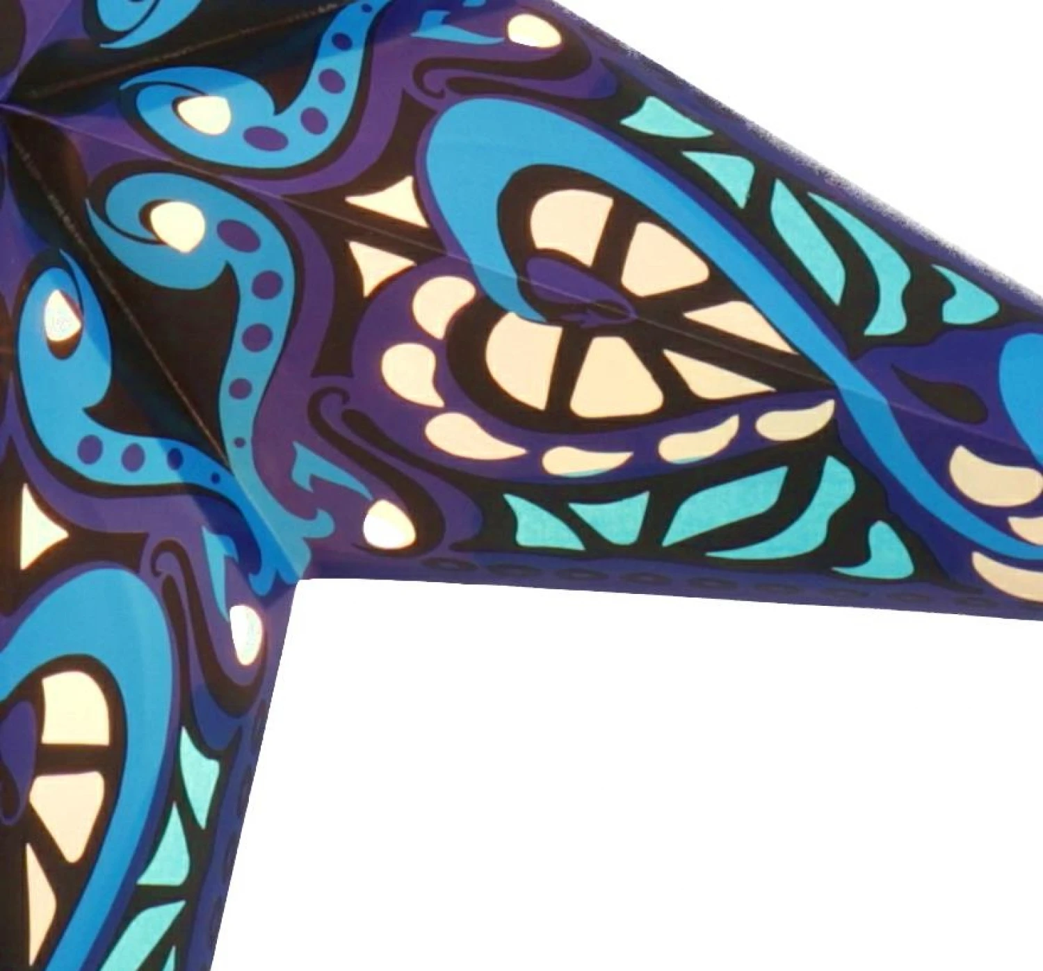 Faltbarer Advents Leucht Papierstern, Weihnachtsstern 60 Cm - Galadriel Blau 7 Faltbarer Advents Leucht Papierstern, Weihnachtsstern 60 Cm - Galadriel Blau – Bild 5