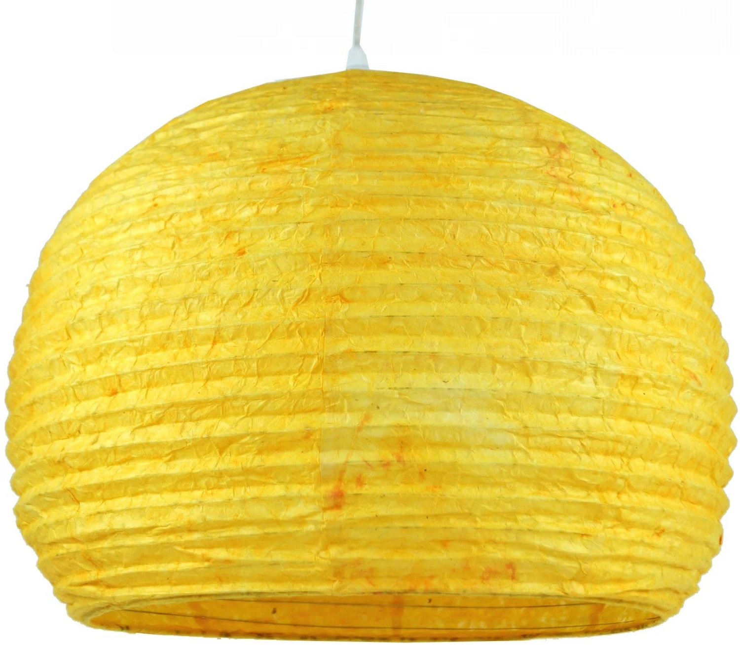 Halbrunder Lokta Papierlampenschirm, Boho Hängelampe Coronada Ø 40 Cm - Gelb 4 Halbrunder Lokta Papierlampenschirm, Boho Hängelampe Coronada Ø 40 Cm - Gelb – Bild 2