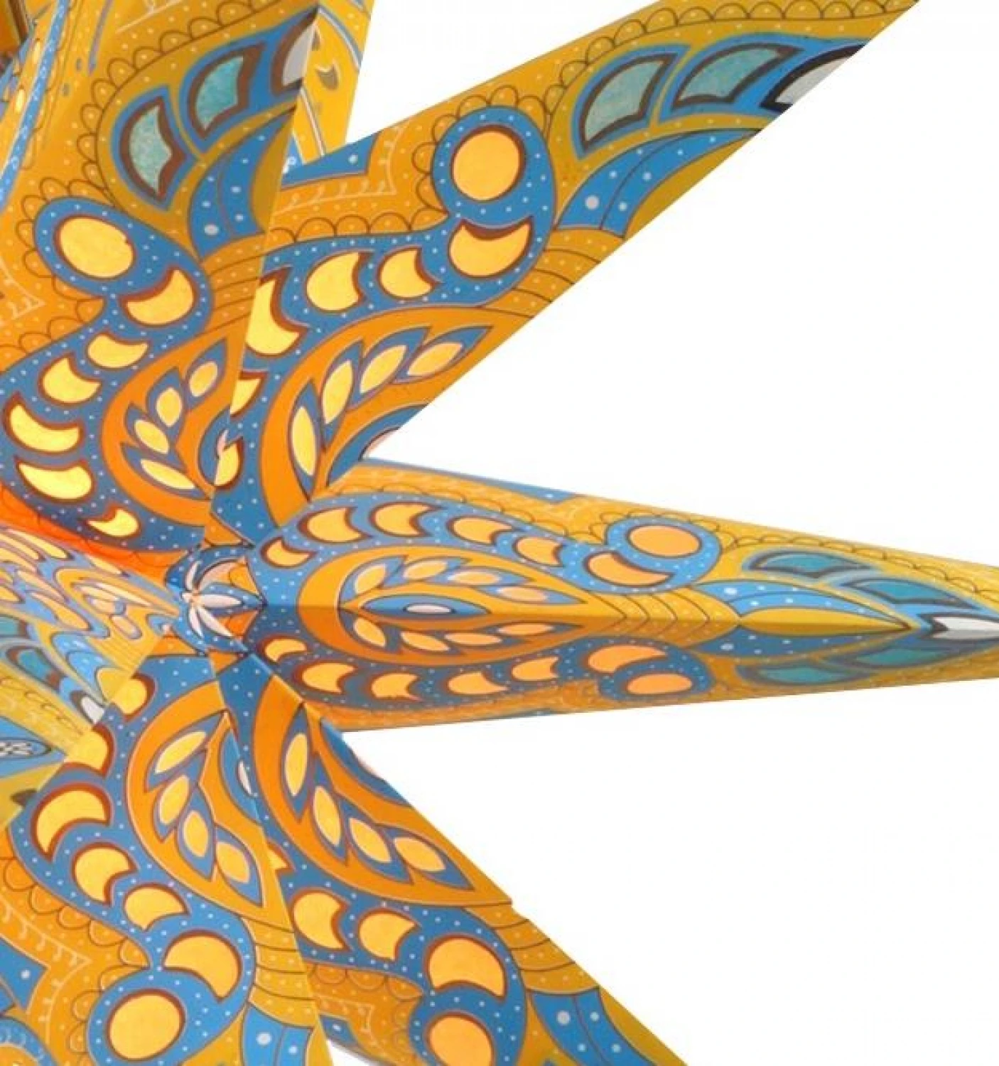 Faltbarer Advents Leucht Papierstern, 3D Weihnachtsstern - Multipointer Menoris Gelb - 60x60x60 Cm Ø60 Cm 6 Faltbarer Advents Leucht Papierstern, 3D Weihnachtsstern - Multipointer Menoris Gelb - 60x60x60 Cm Ø60 Cm – Bild 4