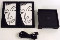 Transparente Deko Tischleuchte Aus Holz &amp; Handgeschöpftem Papier - Buddha/weiß - 36x18x18 Cm -Laden Für Heimbeleuchtung 7 18dsc05480